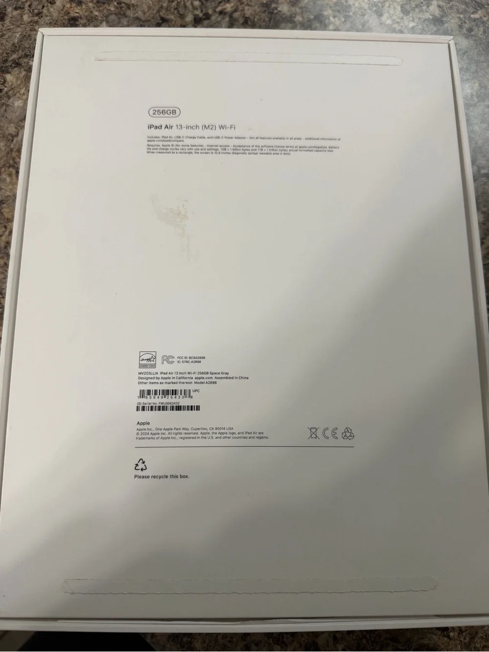 Apple iPad air 13 inch 256gb